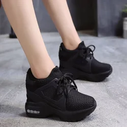 Women Sneakers Platform Shoes Wedge Women Shoes Breathable Net 9cm High Heel Ladies Walking Shoes Zapatillas De Mujer