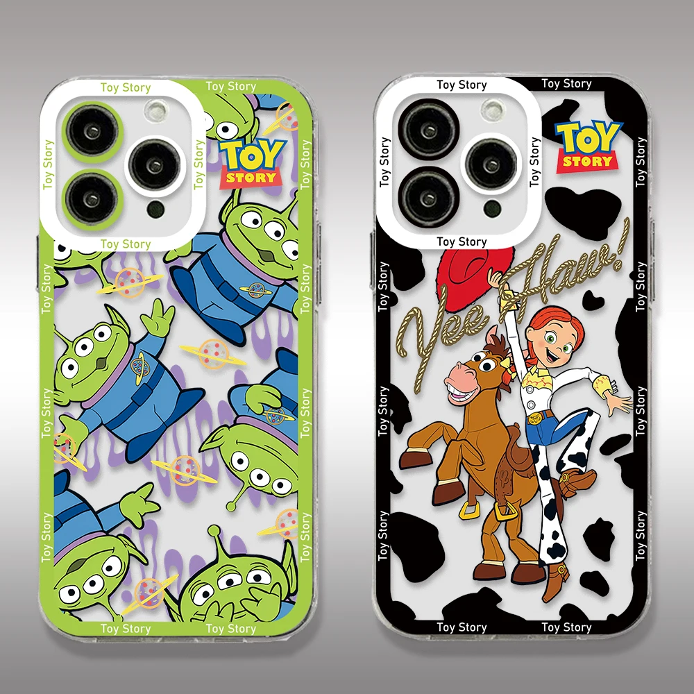 Cartoon Toy Story Alien Buzz Lightyear Phone Case for IPhone 15 14 13 12 11 Mini Pro Max X XR XSMax 6S 6 7 8 Plus Clear Cover