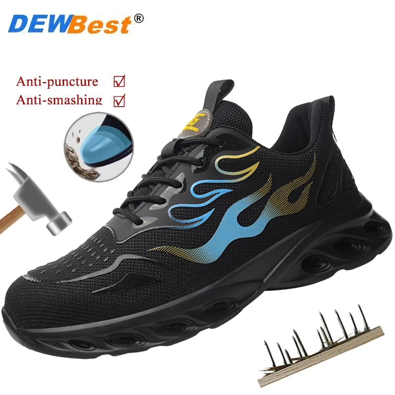 Men's lightweight breathable construction site men steel head anti-smash anti-puncture safety shoes protective shoes