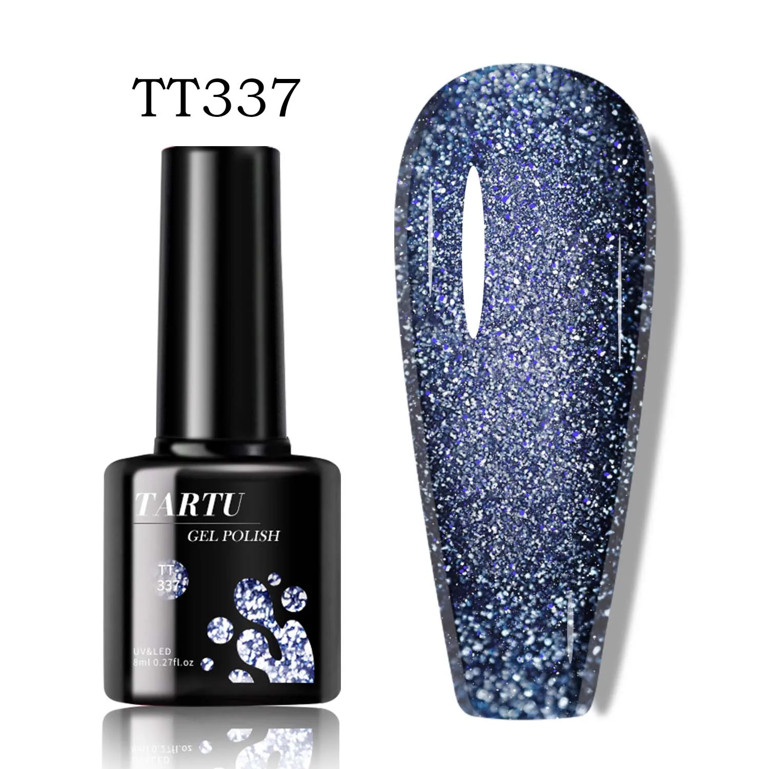 Vernis à ongles holographique à paillettes bleues, 8ml, amovible, LED/UV, longue durée, pour Salon d'art des ongles à la maison