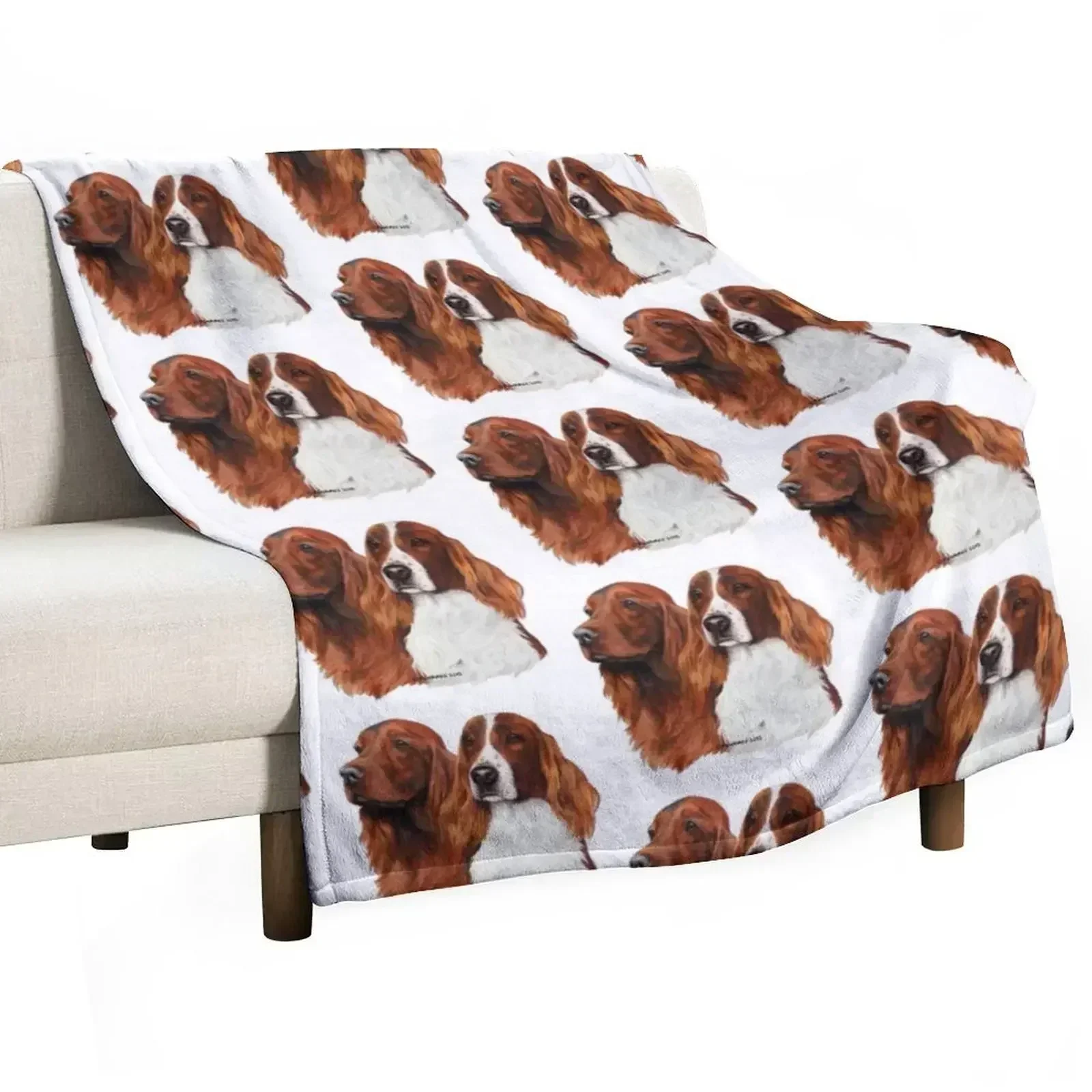 Red and Red & White Irish Setters Throw Blanket Sofas Sleeping Bag Beautifuls Extra Large Throw Blankets