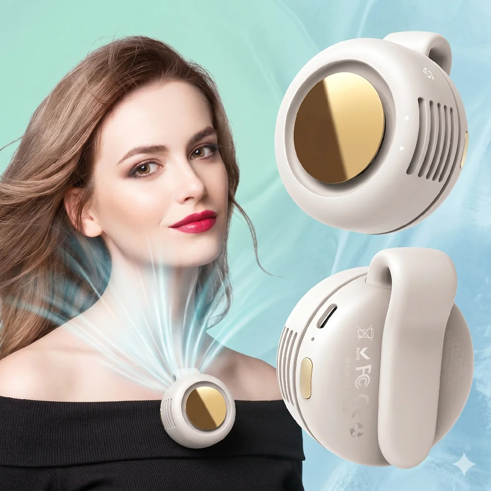 Portable Silent Mini Bladeless Electric Fan,Small fan Clip on Shirt Waist Mini Bladeless Fan Adjustable 3-Speed For Outdoor NEW