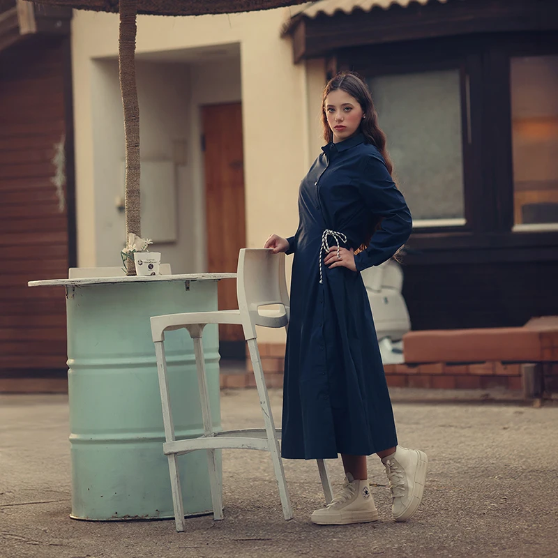 

Women wrap dress maxi white color with contrasted special decoration stitching girl sleeveless cotton linen fabric waist belt