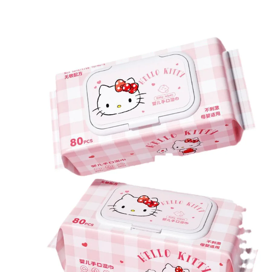 New Cartoon Sanrio Outdoor Indoor Portable Baby Hand and Mouth Wipes for Hello Kitty Mini Baby Household Wet Wipes Accessories