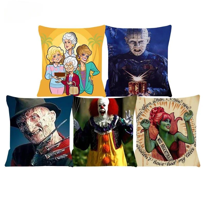 45x45cm Horror Movie Cushion Cover  Stills Pillow For Chairs Home Decorative Cushions For Sofa Throw Pillow Cover