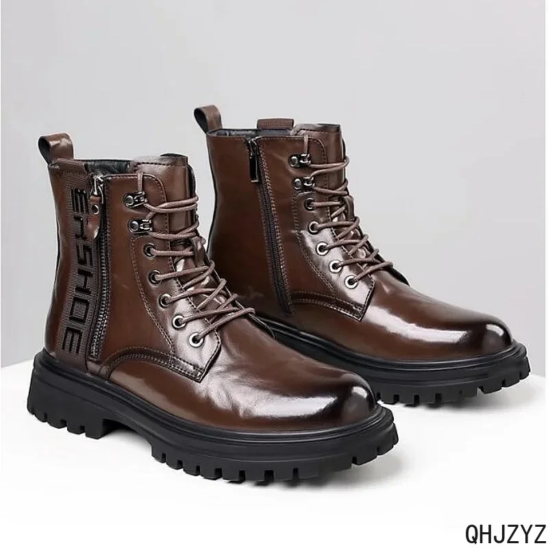 2026 Men's Casual Business Leather Boots Moccasins Designer Winter Autumn Shoes Tenis Caballero