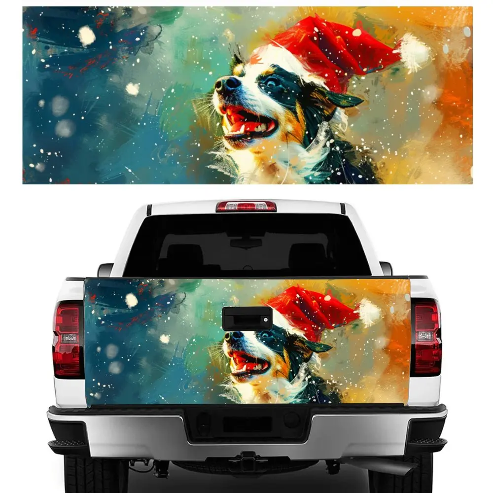 

Рождественская снежинка с принтом собаки, хвост автомобиля, багажник, защита Vinly, наклейка, автоаксессуары, украшение на капот, наклейка для внедорожного пикапа
