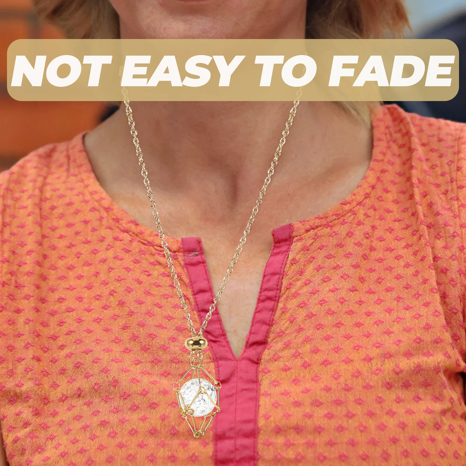 

Stone Holder Copper Necklace Hollow Crystal Holder Cage Pendant Sturdy Jewelry Display for DIY Crystal Necklaces Bracelets