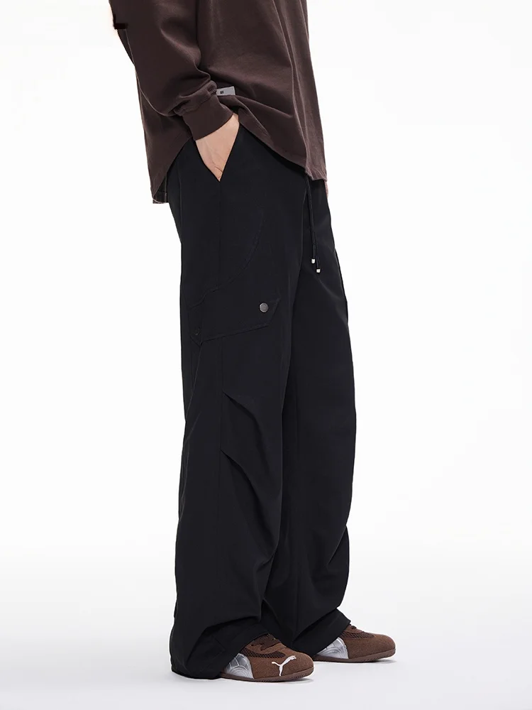 

AHAH American High Street Workwear Paratrooper Pants Men's Autumn Winter Creased Qui Dry Sports Loose Straight Casual Long ...