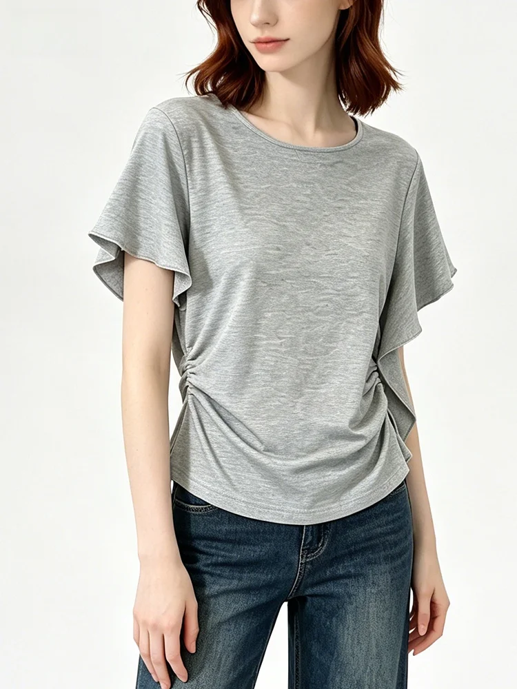 

Cara CLUB plus Size Casual Short Sleeve T-Shirt Women Summer Fashion New Style Slimming round Neck Top Trendy Inner Wear