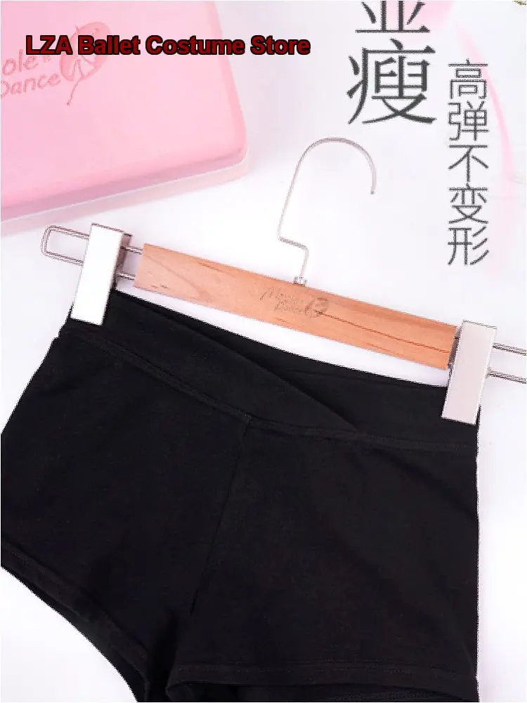 women's-dance-shorts-practice-dance-students'-dedicated-dance-kids'-low-waisted-cropped-pants-black-pants