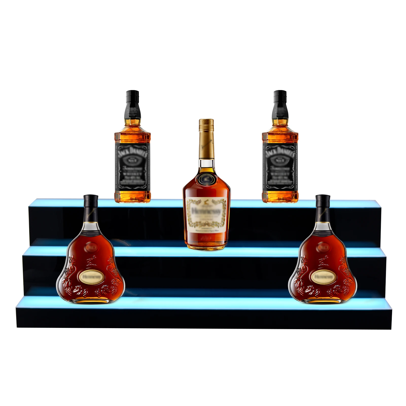 

LED Liquor Bottle Display Shelf, 3-Layer 31.5 Inch Illuminated Bottle Shelf, Remote Control Bar Shelf Stand with Light