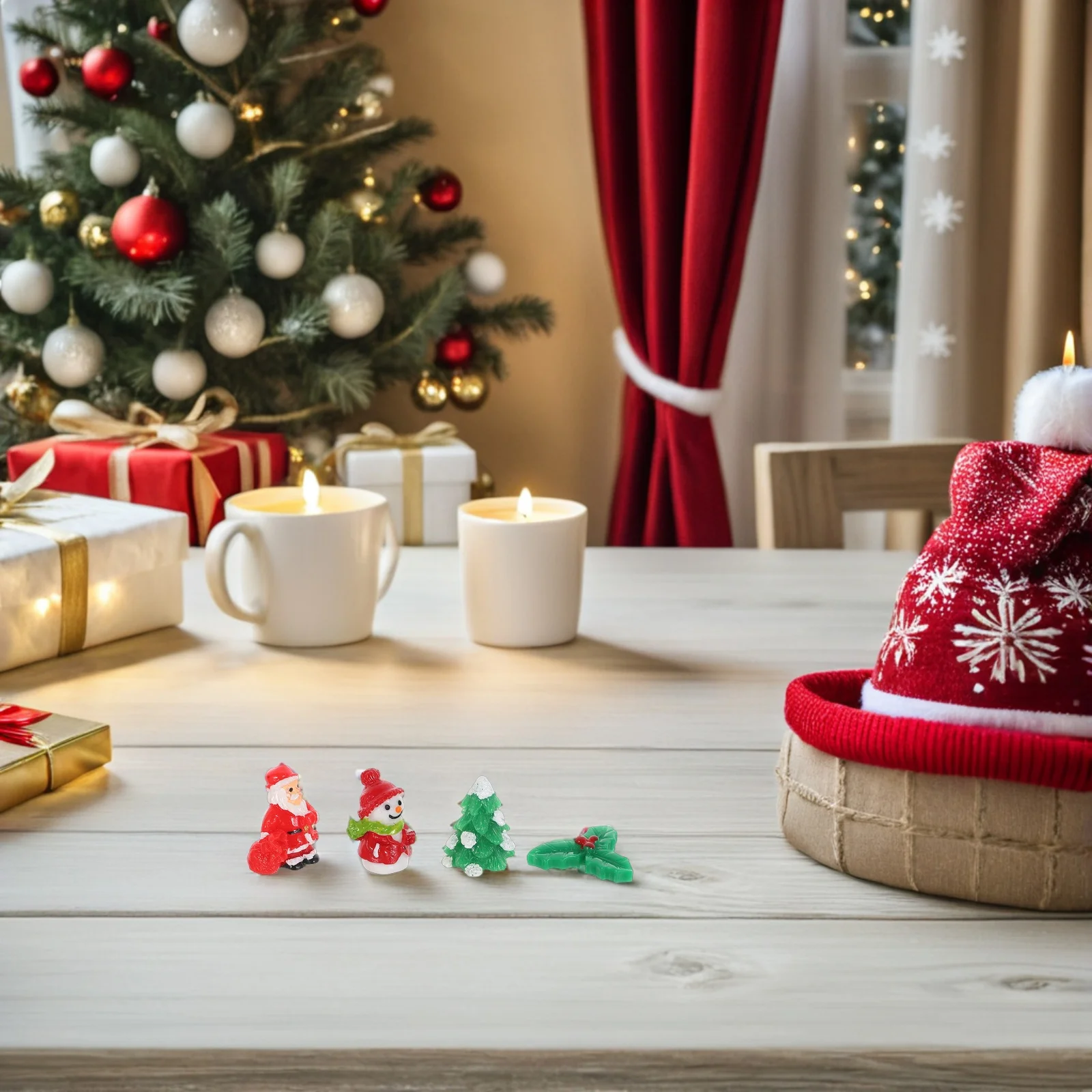 

20Pcs Tiny Resin Holiday Ornaments - Charming Christmas Decorations for Miniature Scenes, Craft Use, Festive Room Accents,