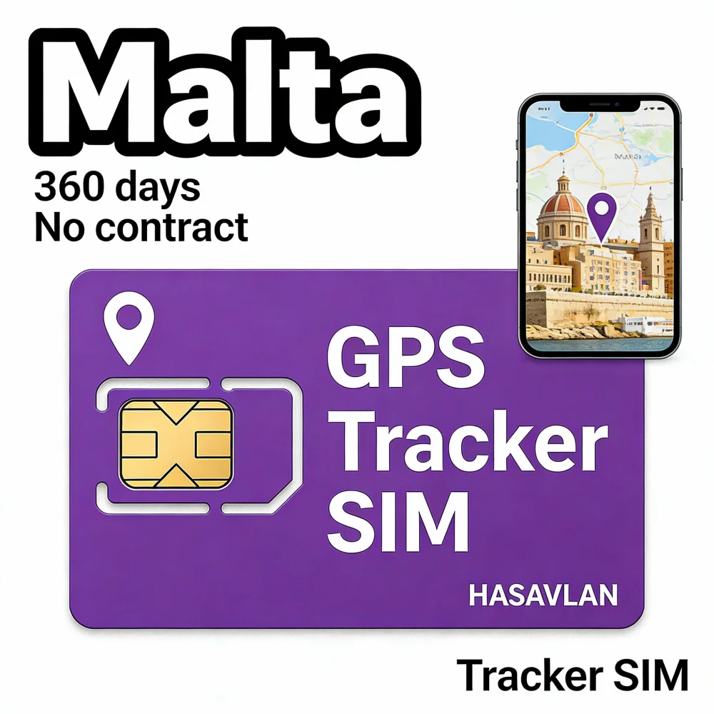 2G SIM Card for GPS Tracker Malta – Pre-cut 3 Sizes 4G LTE M2M IoT Roaming No Contract 360MB/360 Days for C08 TK403 Model Etc.