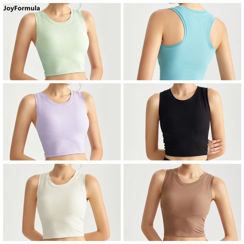 

Quick-drying Sports Bra for Women Yoga Top With Chest Pad Gym Vest Shock-proof Workout Tops X-shaped Back Fitness Top