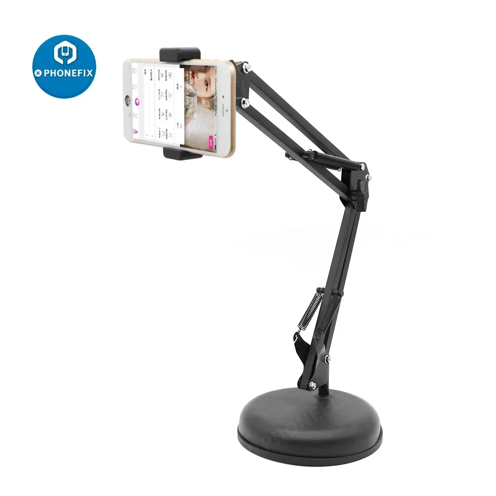 Foldable Desktop Stand Holder with Camera Bracket Arm Overhead Stand for Mobile Phone Photography Live Streaming Video Shooting