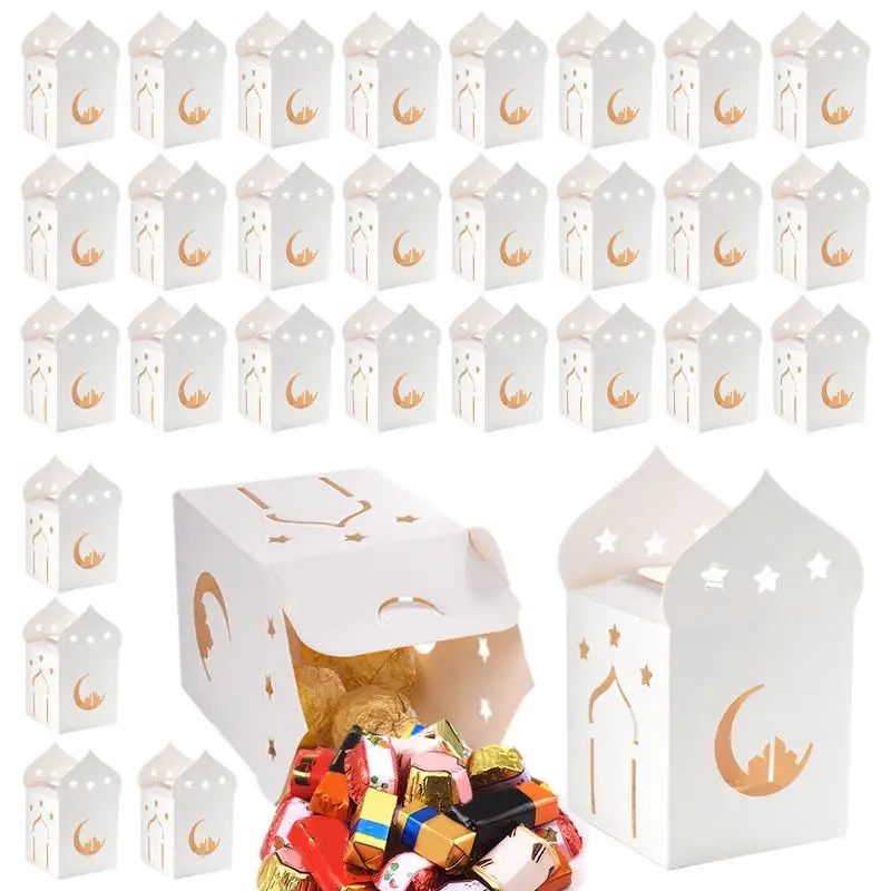 Candy Treat Boxes 30pcs Candle Boxes Packaging Reusable Aroma Candle Gift Box Present Packing for Eid Envelopes Eid Candies Cand