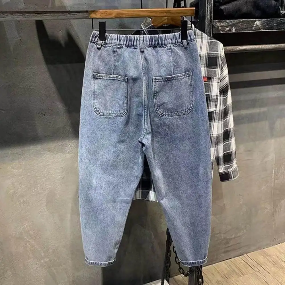 Harem Jeans mit mehreren Taschen vielseitige lässige Harems hose Hip Hop Jeans hose mit verstellbaren Taillen taschen stilvolle Herren