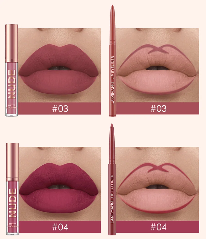 Waterproof Lip Liner Pencil Set Long Lasting Matte Sexy Plumper Peel off Lipliner Contour Tint Gloss Lipstick Makeup Pencil 2025