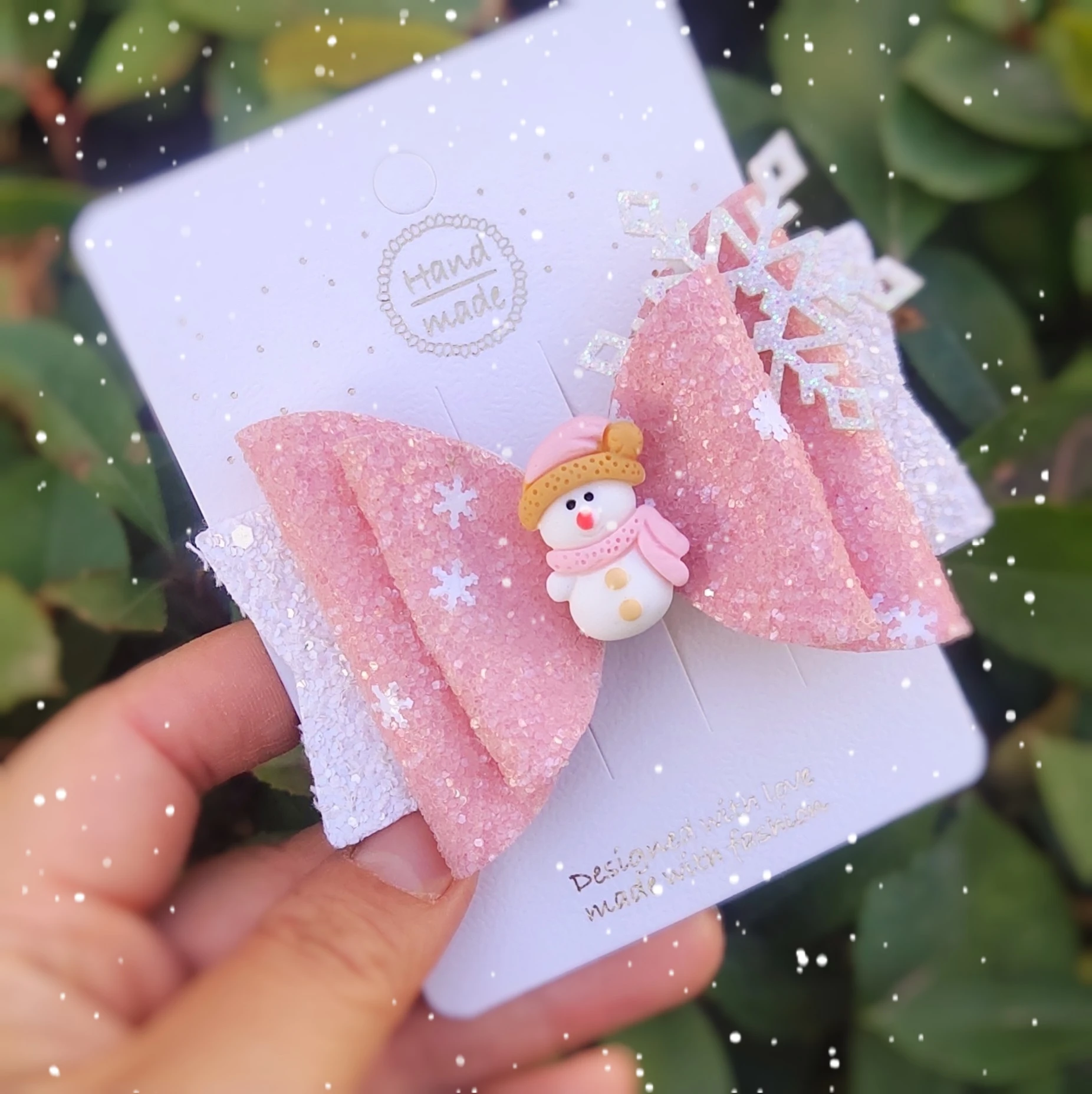 Picture: Thumbelina 3.5 Inch Lovely Santas Day Hair Bows for Girls Cute Hair Clips Headwear Hairpins Hair Accessories