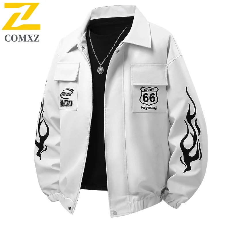 

Мужская стильная кожаная куртка Chaqueta в стиле ретро, классическая красивая ветрозащитная куртка для рыбалки, модная походная университетская куртка, повседневные удобные куртки