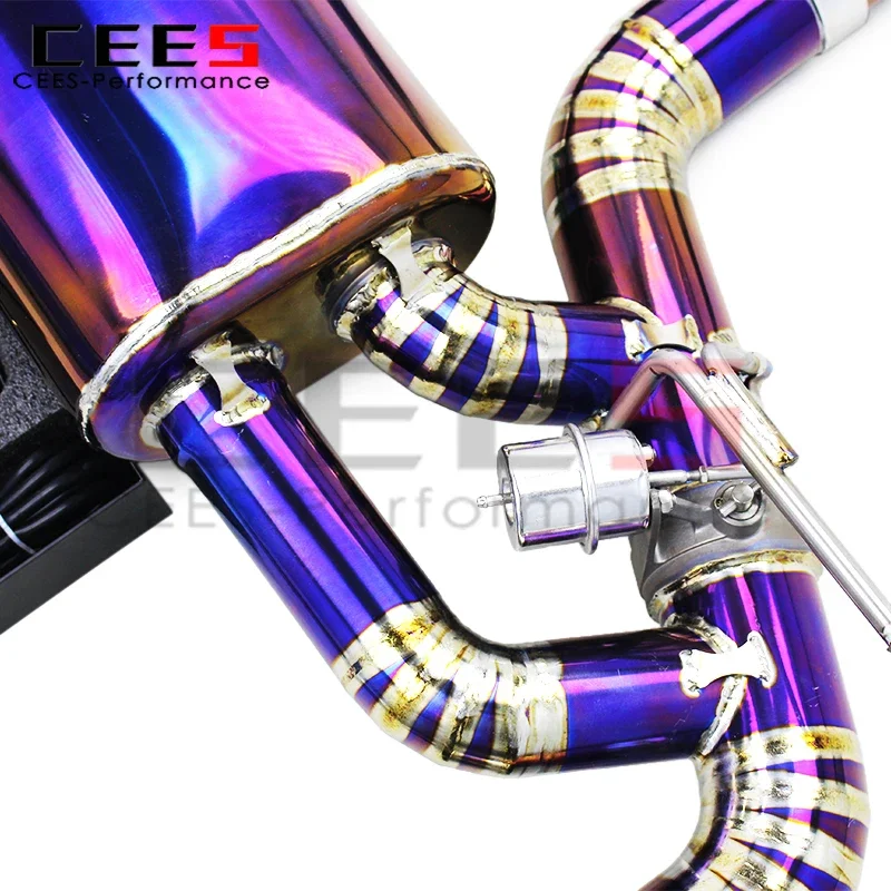 نظام عادم أنبوب التيتانيوم مقاس 3.5 بوصة من cees لسيارة Toyota Supra A90 3.0T 2020-2023 كاتم صوت رياضي صمام مع جهاز تحكم عن بعد