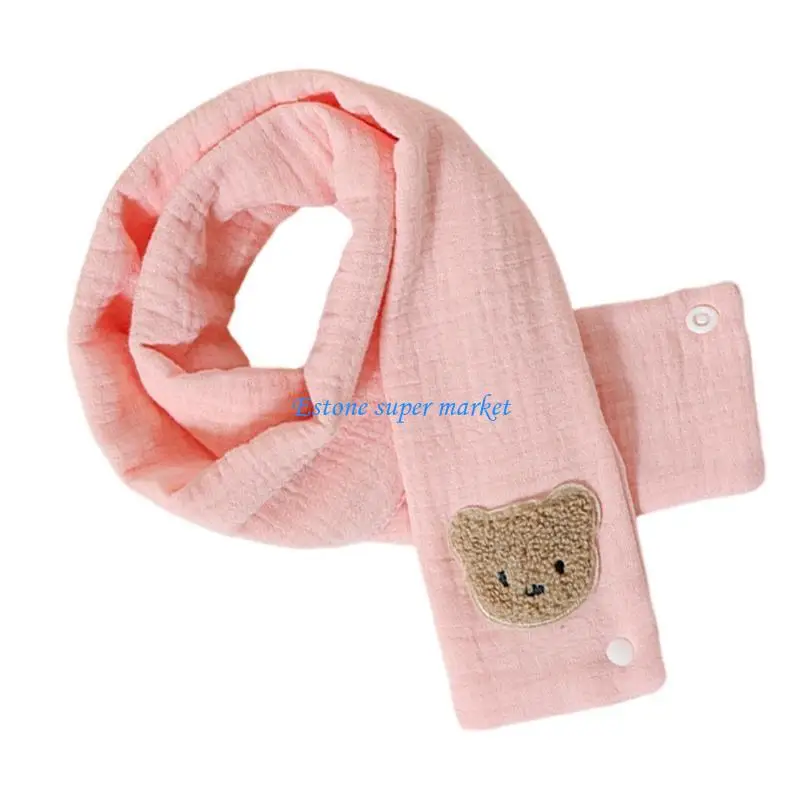 

090B Дышащий детский шарф, шейный платок с вышивкой «Милый мишка» для новорожденных