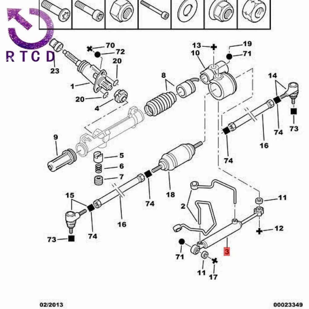 

FOR Citroen SAXO Peugeot 106 Power Steering Cylinder 401163 Lmax=472 Lmin=329.5