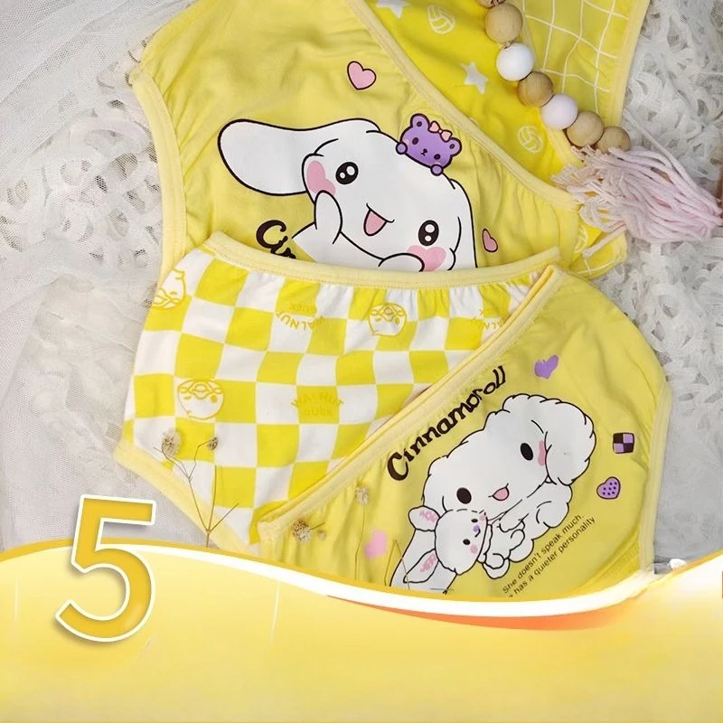 

5pcs Kawaii Cinnamoroll Kuromi Sanrio Cute Girl Underwear Breathable Cotton Comfy Boxers Student Birthday Present for Girls