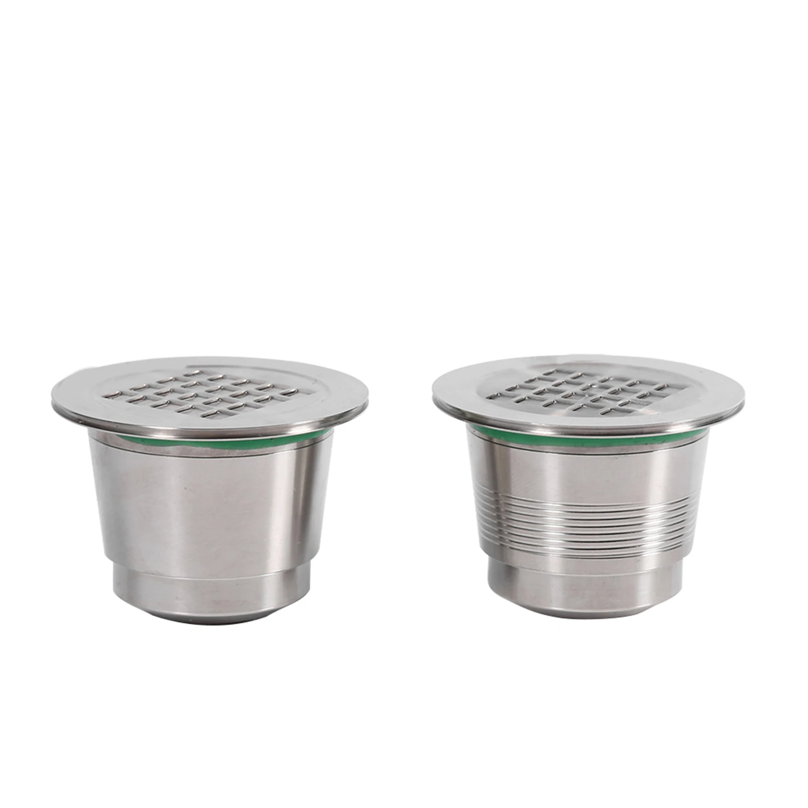2 tipos de cápsulas de café reutilizables recargables de acero inoxidable compatibles con máquina Nespresso