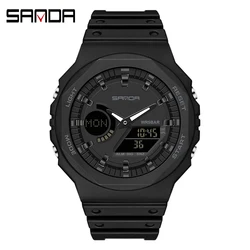 SANDA Fashion orologi sportivi da uomo Outdoor 50M orologio da polso impermeabile LED cronometro digitale orologio militare orologi da uomo