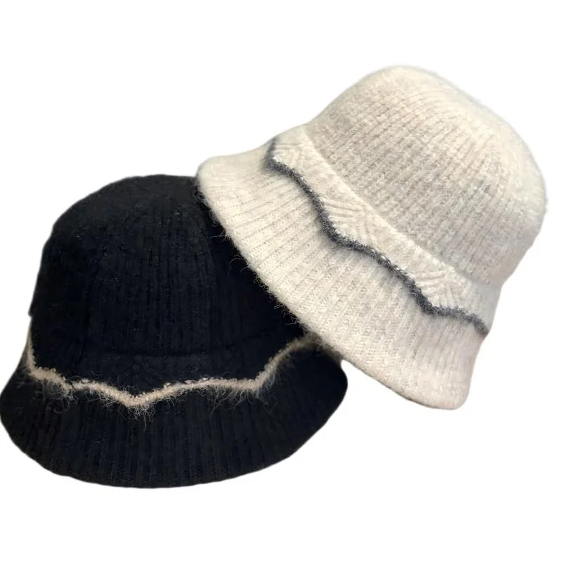 Neuer Herbst- und Winter-Wollstrick-Fischerhut für Damen, Fischerhut für Herbst und Winter, kältebeständig und warm