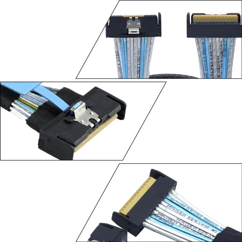 Q5WA MCIO 8I 74P đến 2XSFF 8654 4I Cáp máy chủ Bộ điều hợp đồ họa bên ngoài SFF 8654