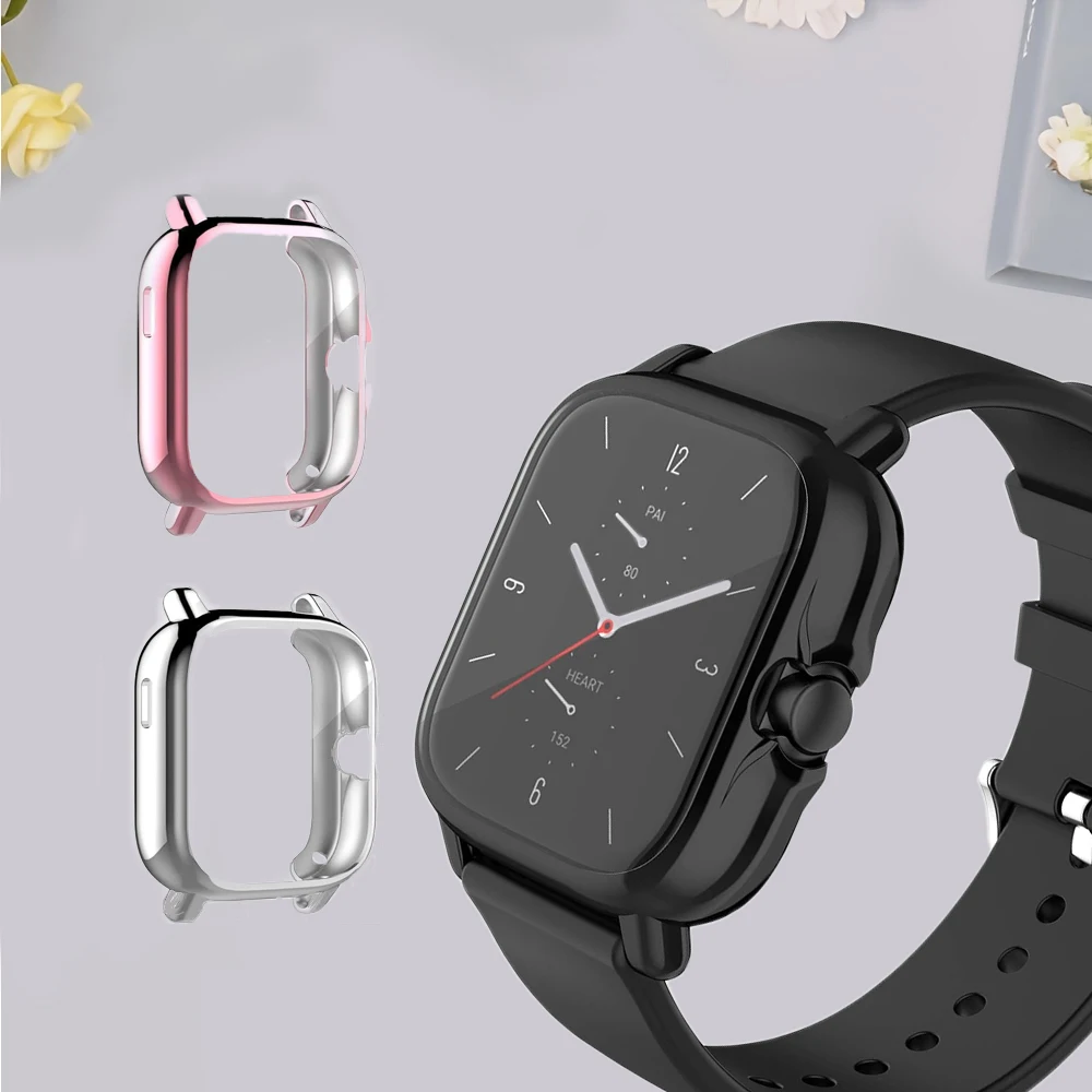 Screen Protector Case Compatible with Amazfit GTS 3 , Soft TPU Plated Bumper All-Around Watch Protective Accessories