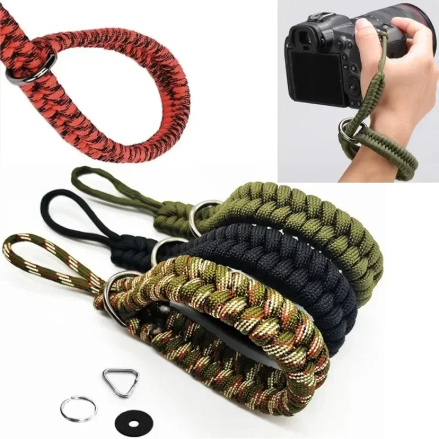 Camera Strap Camera Wrist Strap Hand Grip Paracord Braided Wristband  Pentax   DSLR Camera Accessories