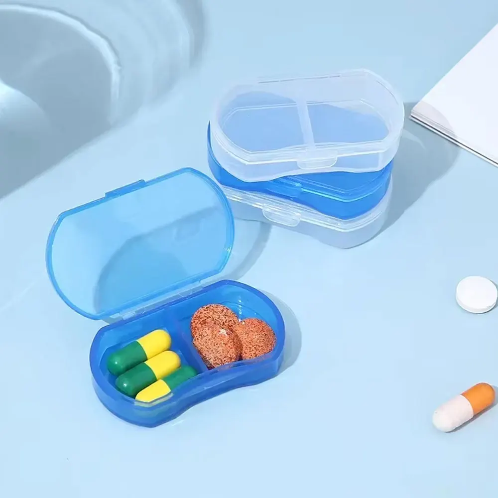 1x Pill Box Mini Pill Case 3 Grids Tablet Pill Organizer Case Dispenser Travel Tablet Holder Container Medicine Drug Storage Box