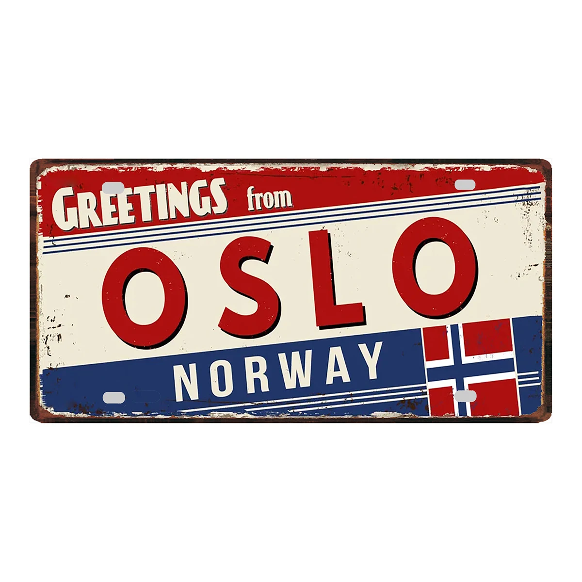 YZFQ-طبق مزخرف معدني عتيق لديكور المنزل ، النرويج ، النمسا ، بولندا ، لافتة معدنية ، رسم جداري ، حرف يدوية عتيقة ، 30x15 ، تذكار