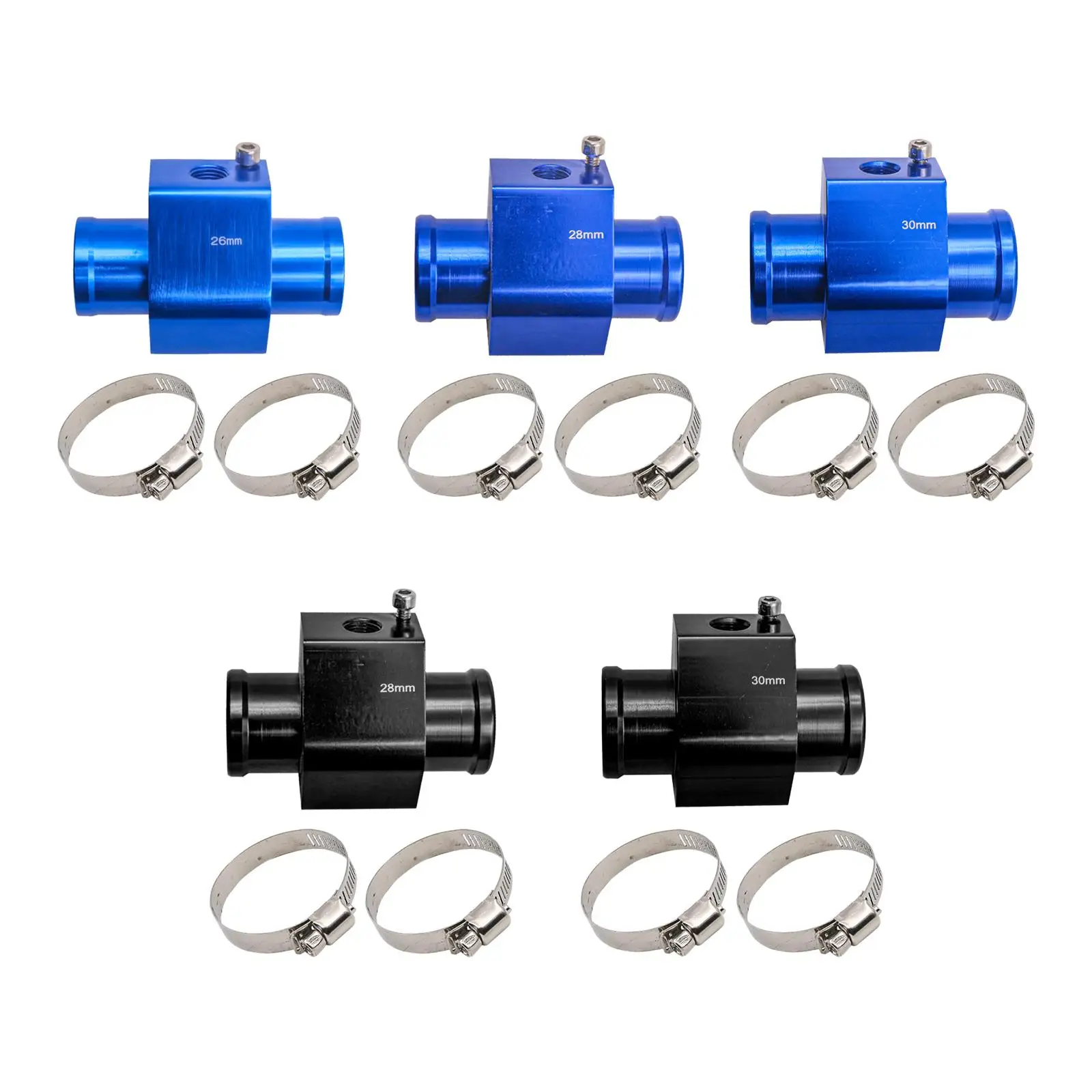 

Water Temp Meter Joint Pipe with Hose Clamps, Sturdy, Durable, Universal, Car Water Temp Joint Pipe 2.7in Length