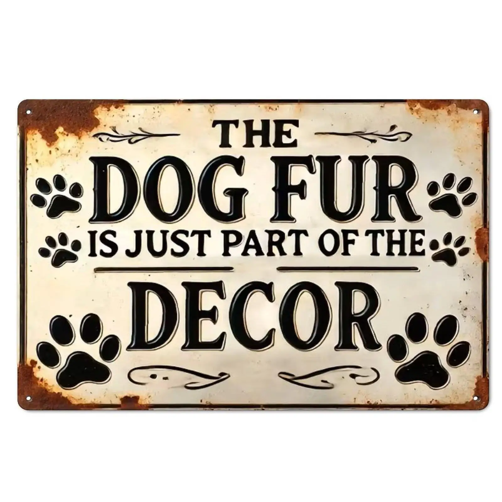 1Pc 2D Flat Pet‑Themed Wall Decor with Dog Paw Print & Fur Pattern, Lightweight Ornament with Pre‑Drilled Holes, Ideal Gift for Dog Owners & Pet Lovers, Wall Plaque for Home, Office & Bathroom Decoration