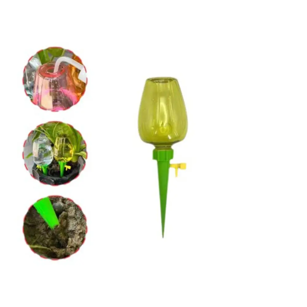 Rose Shape Self Watering Plant Waterer Long Lasting Large Opening Plant Watering Spike Plastic Refillable