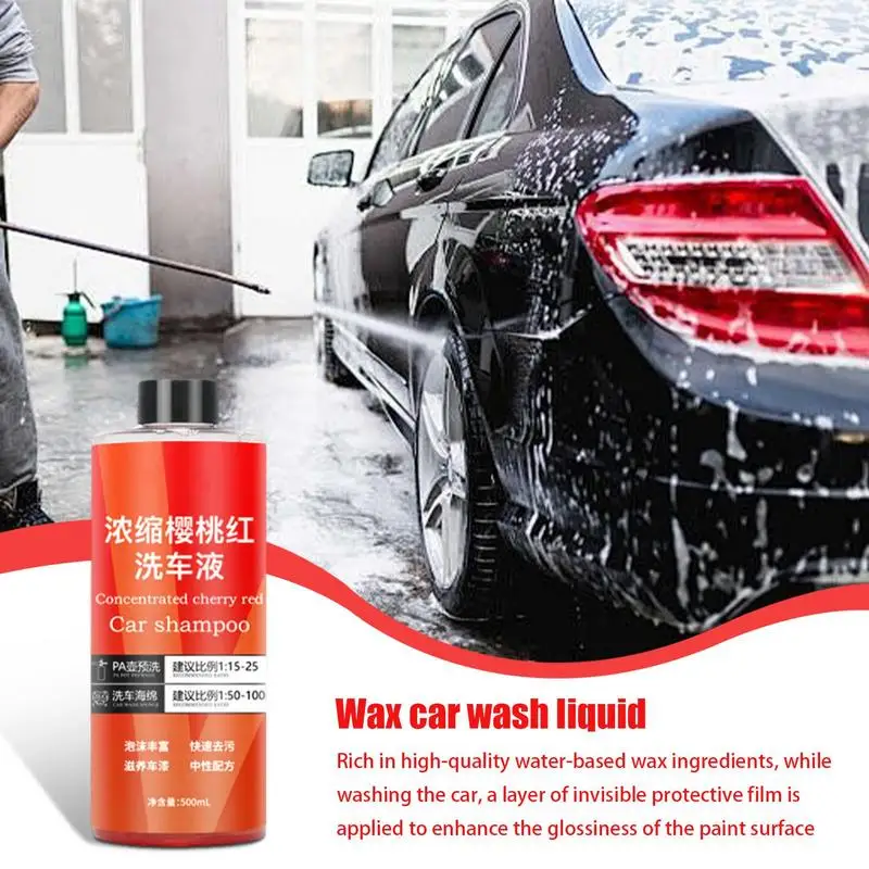 

Car Foam Shampoo 500ml High Foaming Exterior Car Wash Shampoo Powerful Liquid Auto Deep Cleaning Car Shampoo Car Detailing Suppl