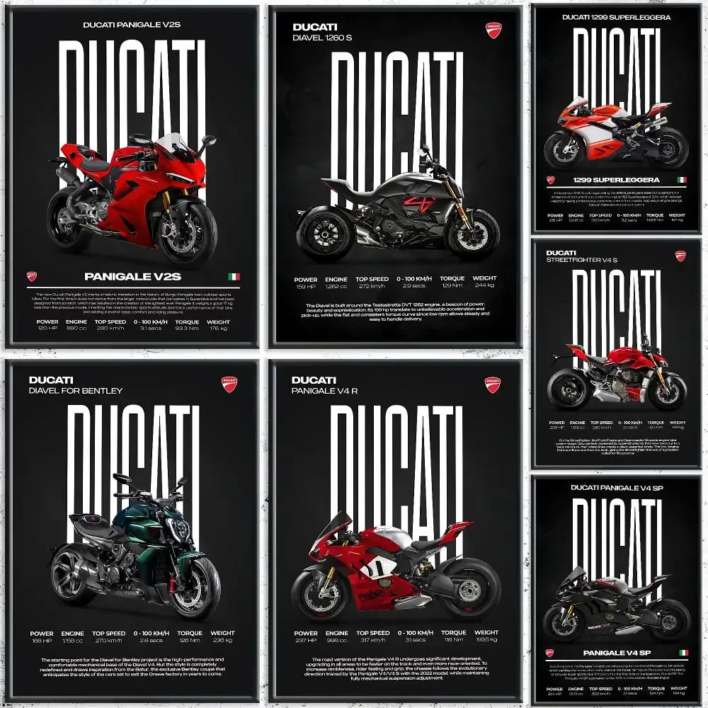 Famous Brand D-DucatiS Painting Calligraphy HD Canvas Poster Crease Free Waterproof All Space Wall Decor