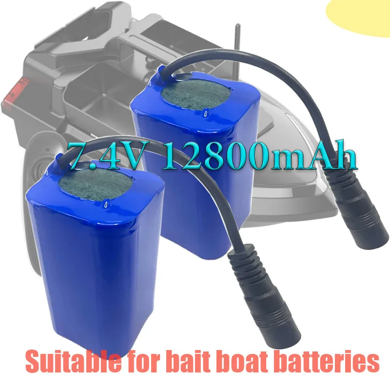 2S2P البطارية الأصلية 7.4 فولت 12800 مللي أمبير جودة عالية 18650 بطارية أيون الليثيوم حزمة قدرة عالية قارب نموذج لعبة إلكترونية البطارية #1