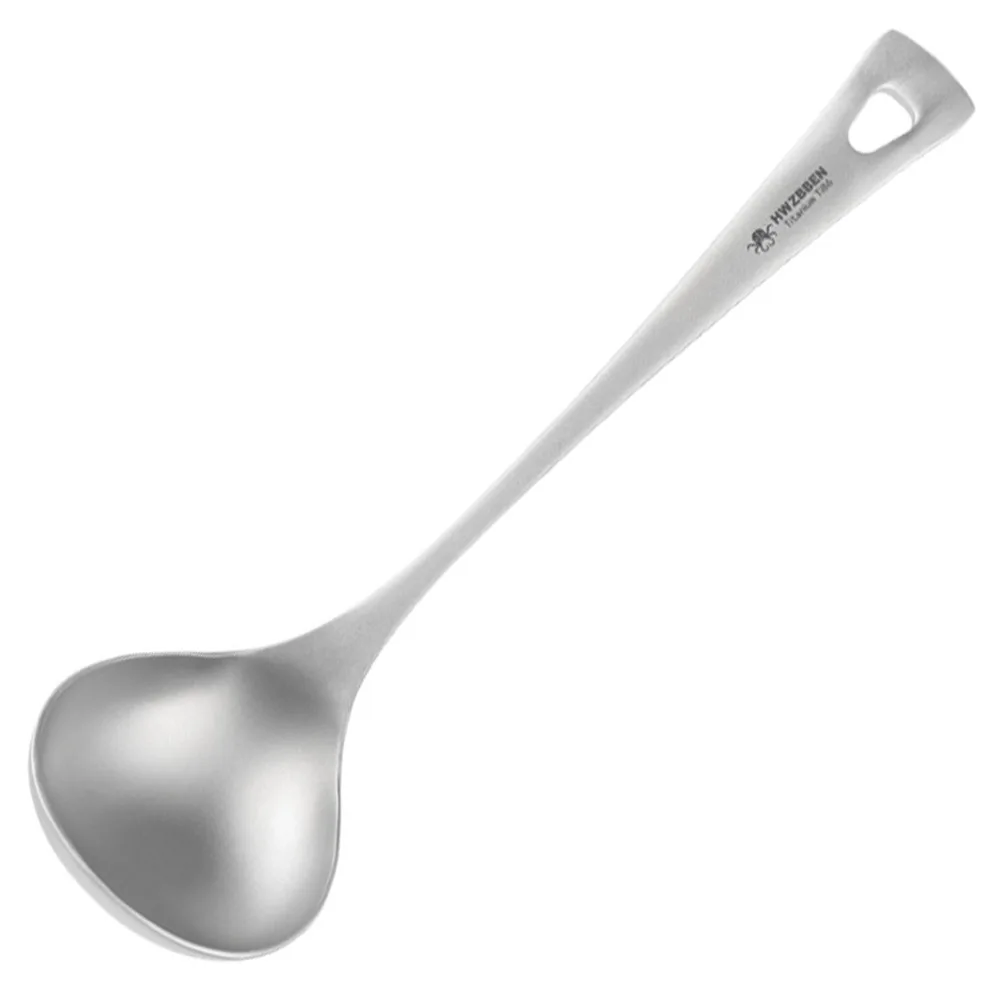 

Titanium Soup Spoon Household Long Handle Tableware Deep-Bowled Ladle Scoop 20.5 * 5.8cm / 8.1 * 2.3in Thickened