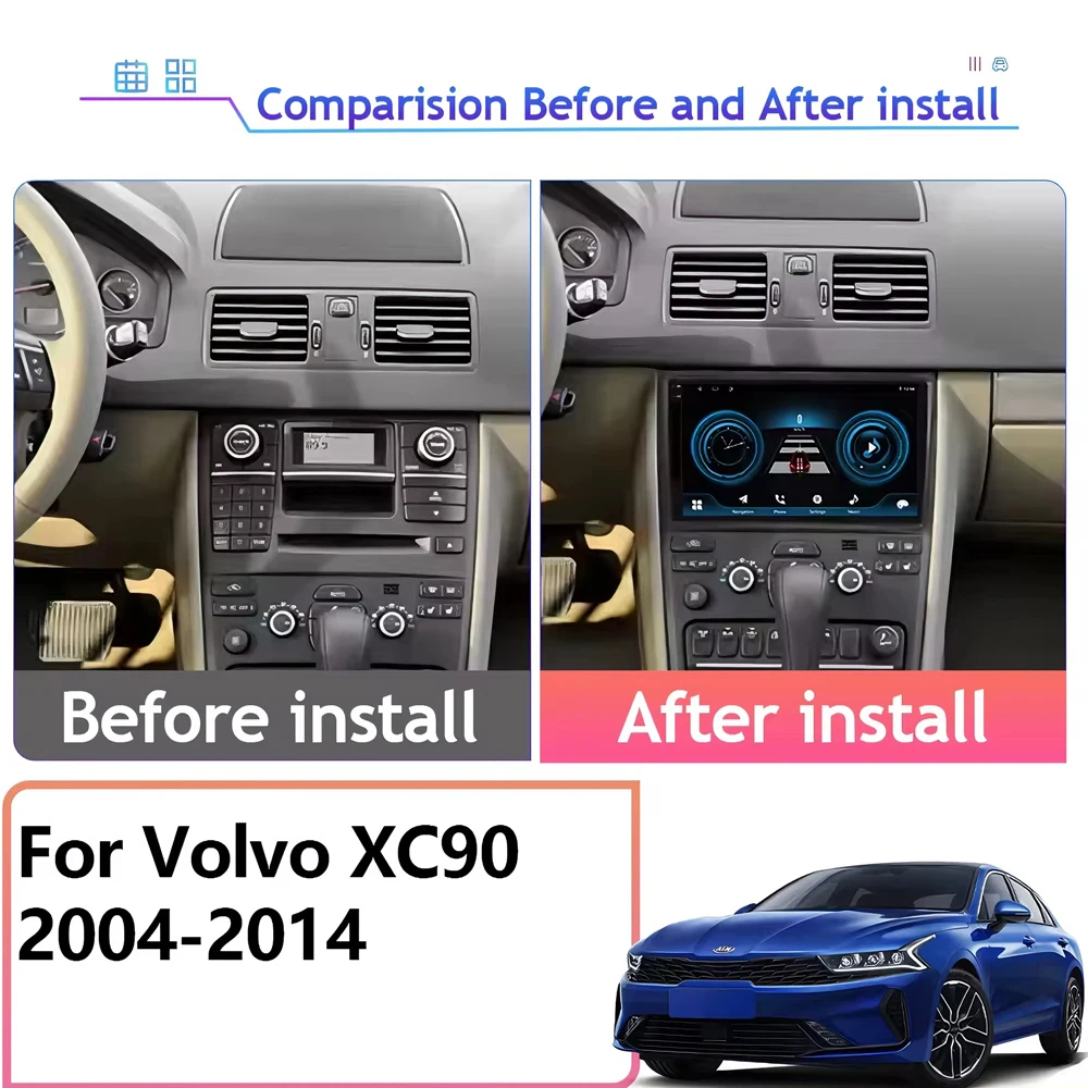 Android 16 Auto Car Radio For Volvo XC90 2004 - 2014 Navigation GPS Stereo Multimidia Video Player BT