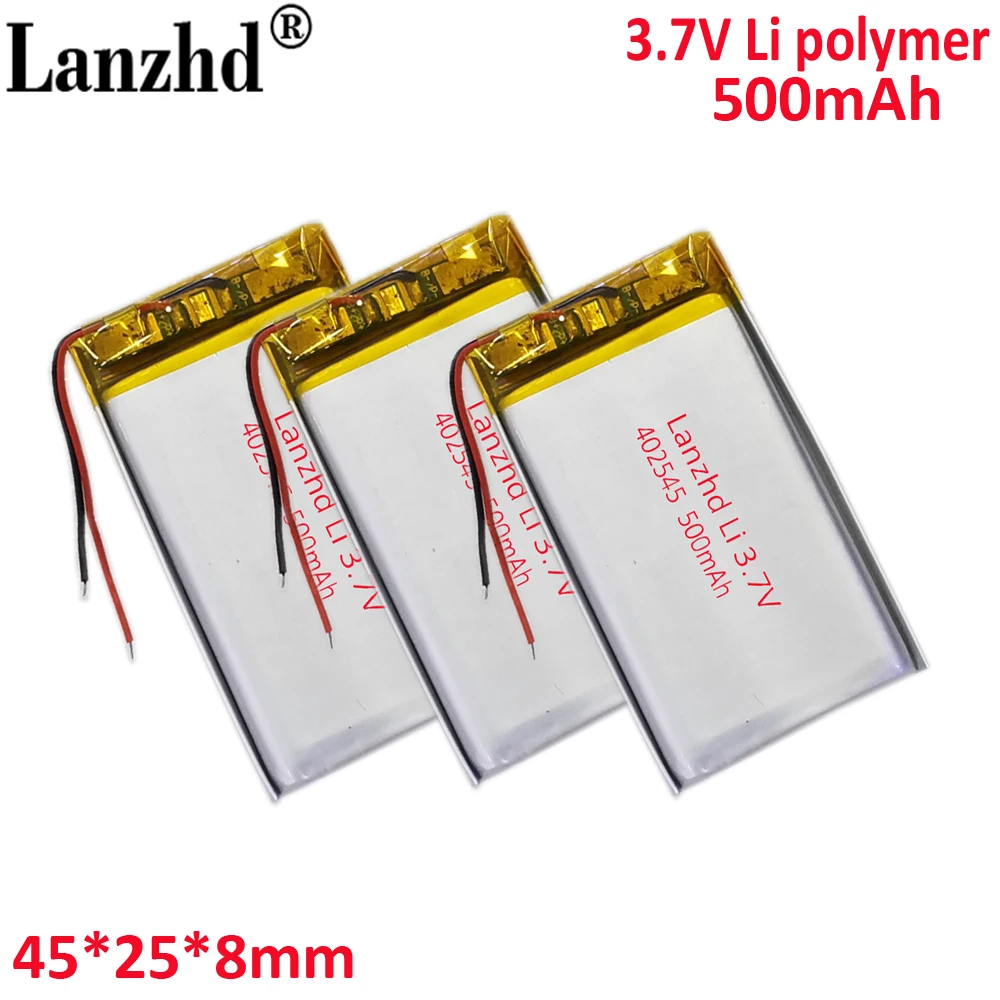 3.7V polymer 402545 042545 402445 For VCR Recorder Bluetooth small toy 450mAh battery