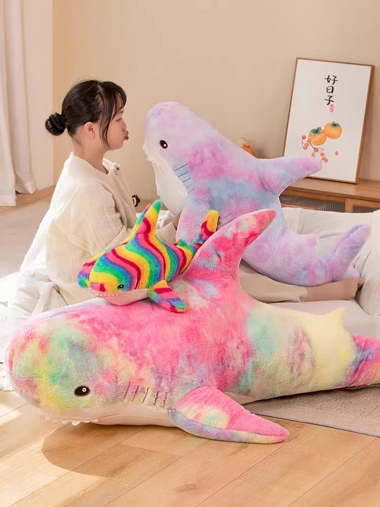 Juguete de peluche de tiburón gigante para niño y niña, almohada de lectura de Animal Speelgoed, cojín suave, regalo de muñeca, 140cm