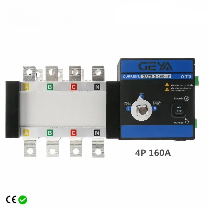 

PC Class Automatic Transfer Switch Generator Changeover Switch 3P 4P 160A AC400V Auto or Manual ATS 440V