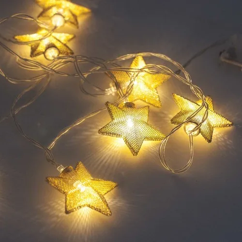 Evistro Christmas Lights Battery Operated 10 Lu 180CM Star Ornament Lamp