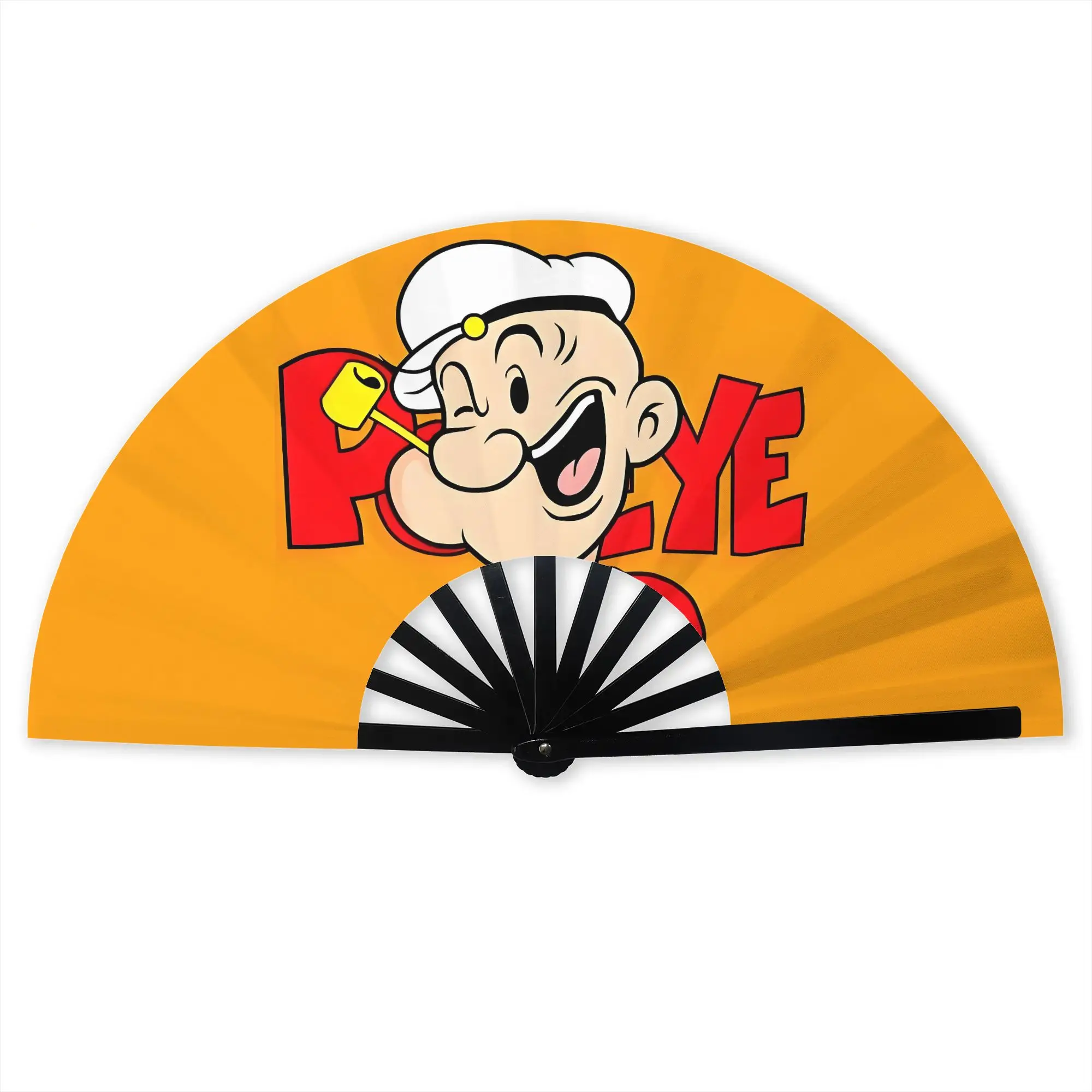 Vintage P-Pop E-Eye The S-Sailor Folding Hand Fan Cartoon  Polyester Fabric Fan Cool Summer Accessory Decorative Fans